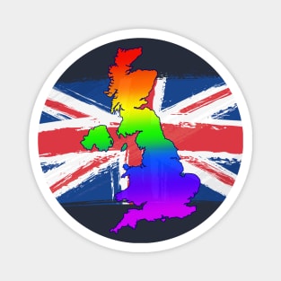 Gay UK - Rainbow Pride Union Jack Blue Magnet